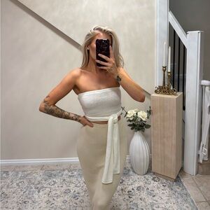 Meshki Phoebe Strapless wrap Knit top